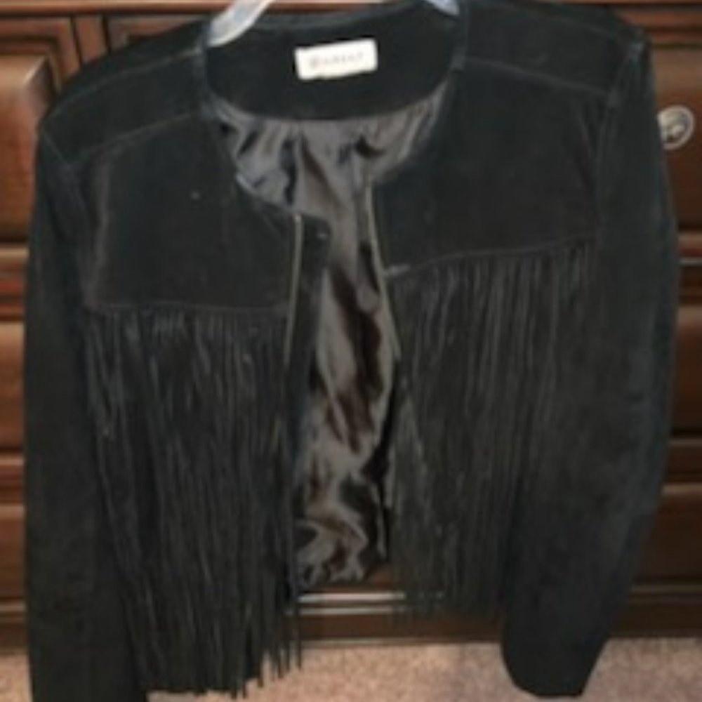 Ariat Black Suede Fringe Jacket Large